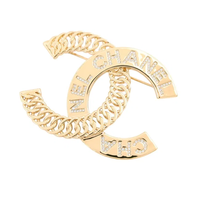 Chanel Brooch CC Logo Metal Rhinestone from The Reluxe