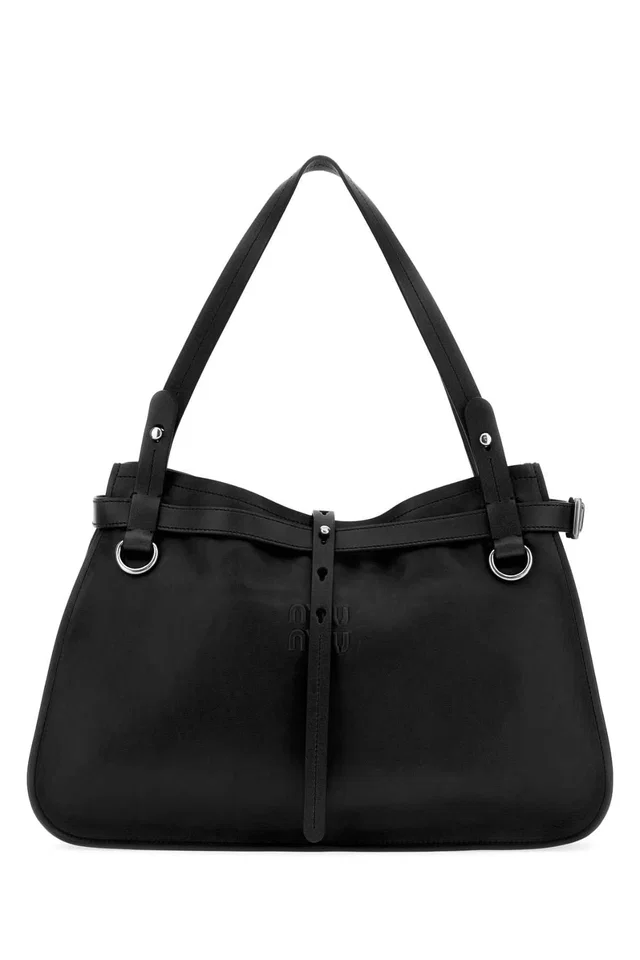 Miu Miu Calf Leather Shoulder Bag — Black in Black Calfskin from HEWI