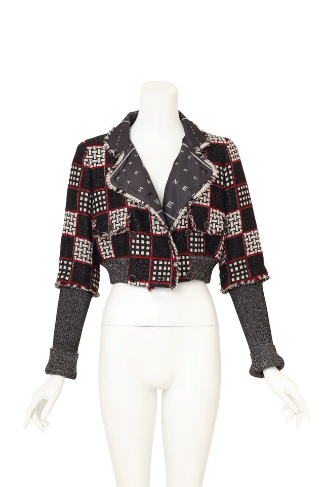 Chanel 2007 F/W Tweed Lamé Cropped Jacket in Tweed from Recess LA