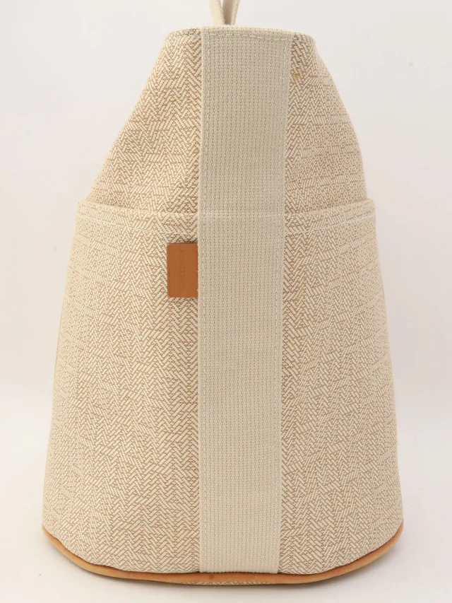 Hermès Saxo MM Beige in Beige Canvas from VINTAGE QOO TOKYO, photo 5 of 17