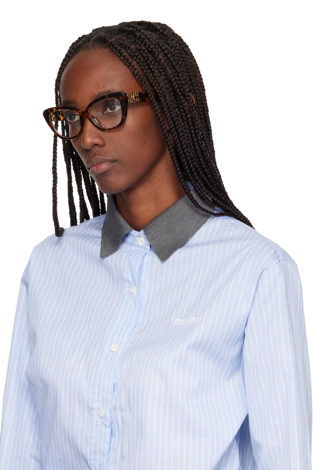 Miu Miu Eyewear Brown Cat Eye Acetate Sunglasses, photo 4 of 4 from SSENSE