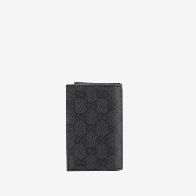 Gucci Gg Fabric Card Case — Black Cotton Wallets & Cardholders in Black Leather from HEWI