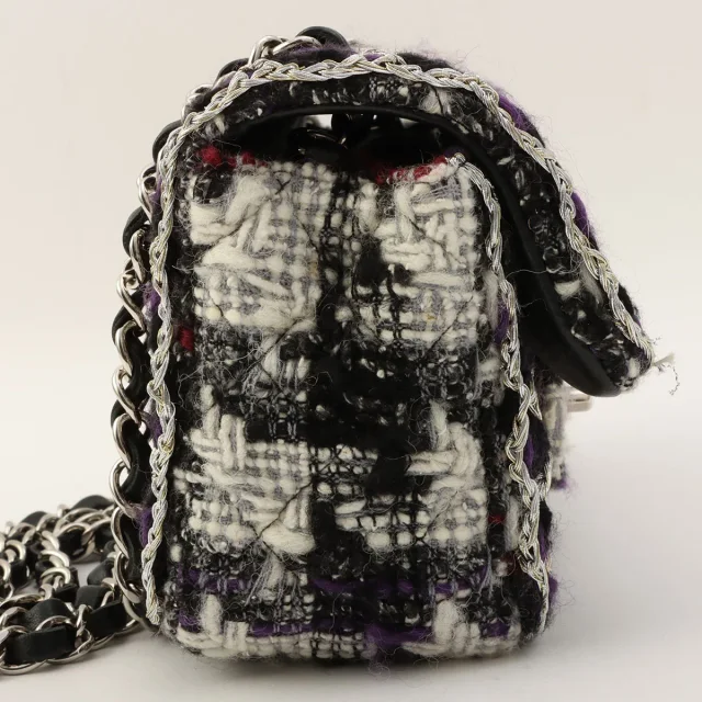 Chanel 2019頃製 ツイード CC ターン ロック チェーン ショルダーバッグ マルチ from VINTAGE QOO TOKYO, photo 3 of 13