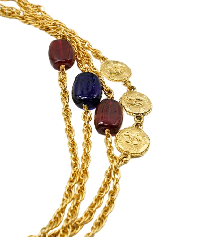 Chanel Red/Blue Gripoix Necklace in Red from Luxury Promise, photo 3 of 6