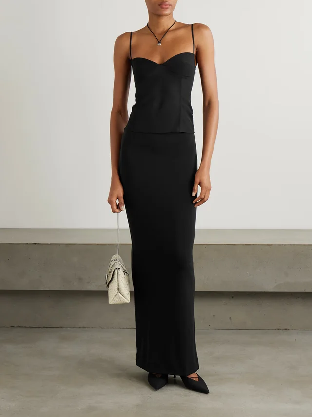 ÉTERNE Emma matte stretch-jersey maxi skirt in Black, photo 2 of 2 from NET-A-PORTER (Canada)