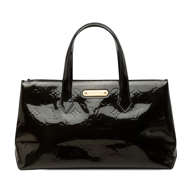 Blue Louis Vuitton Monogram Vernis Wilshire PM Handbag in Blue Leather from Designer Revival