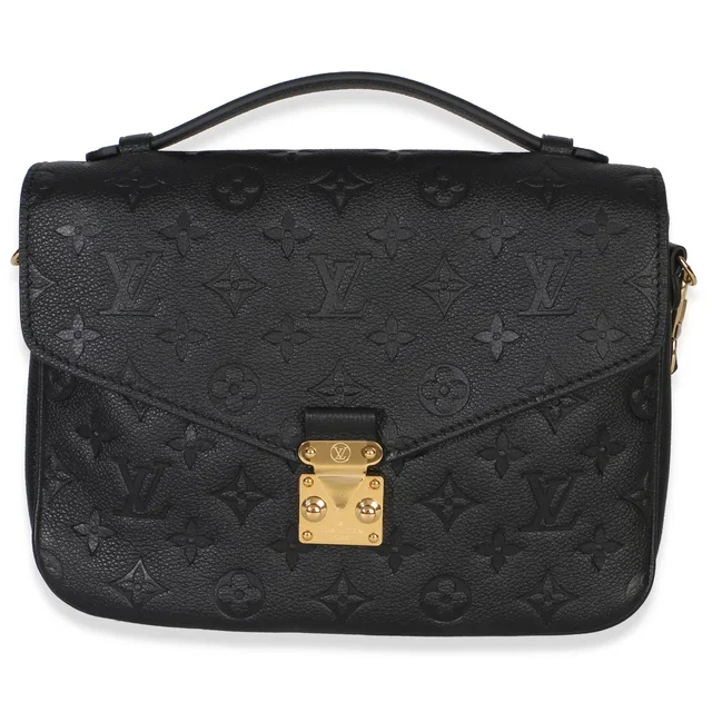 Louis Vuitton Black Monogram Empreinte Pochette Metis in Black Coated canvas from myGemma