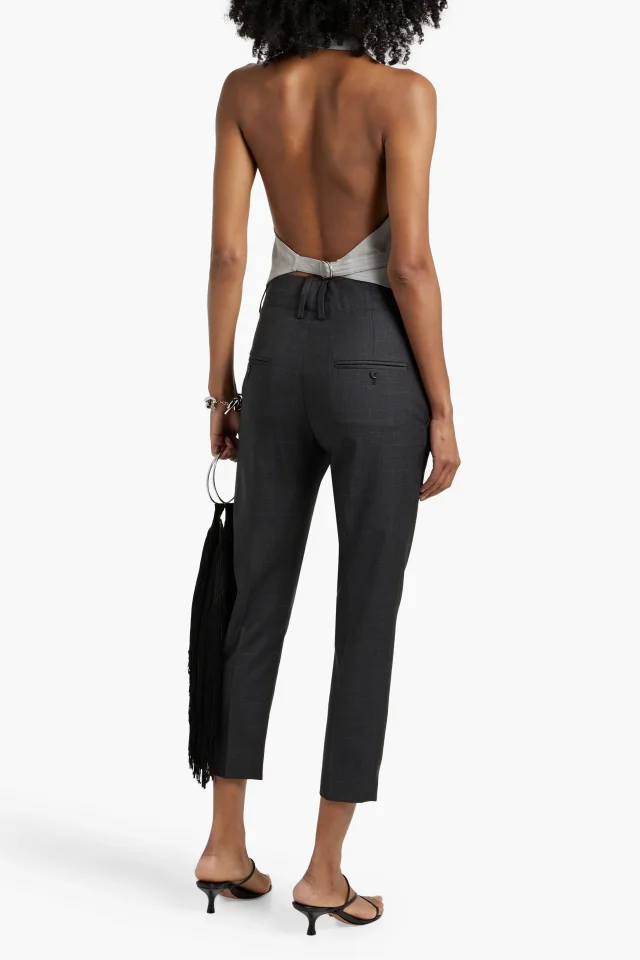 Marant Étoile Noah Cropped Wool-Blend Checked Tapered Pants, photo 3 of 4 from THE OUTNET