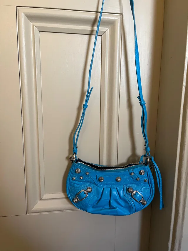 Balenciaga Le Cagole Metallic Blue Calfskin XS in Blue Calfskin from HEWI, photo 4 of 5