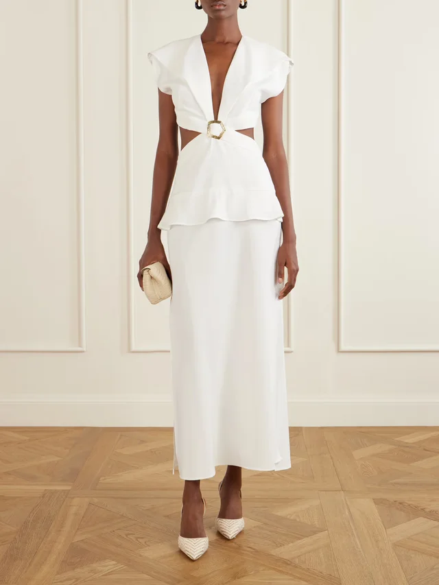 VIOLANTE NESSI Leone Butterfly cutout midi dress in White, photo 2 of 2 from NET-A-PORTER (Canada)