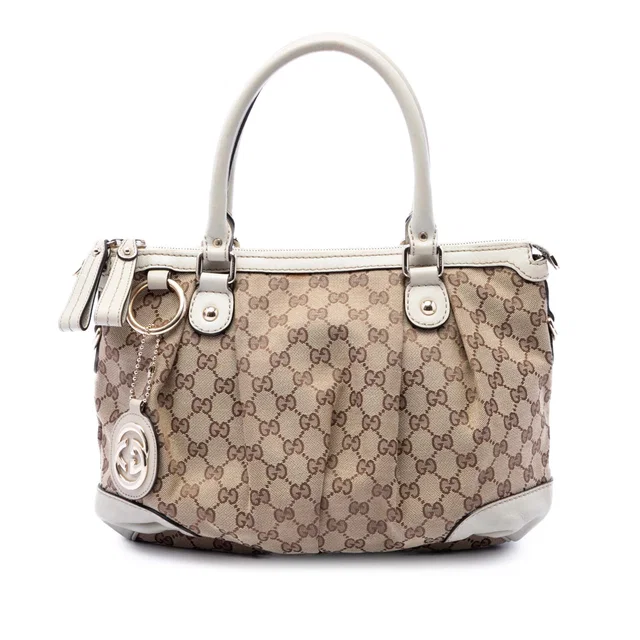 Beige Gucci GG Canvas Sukey Satchel in Beige Canvas from Designer Revival, photo 1 of 1
