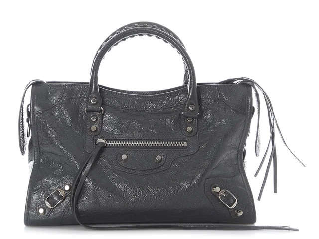Balenciaga Small Gray Classic Le City in Grey Leather from Ann's Fabulous Finds
