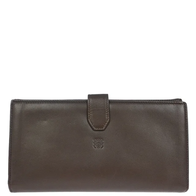 Loewe Brown Leather Wallet in Brown Leather from AMORE Vintage Tokyo