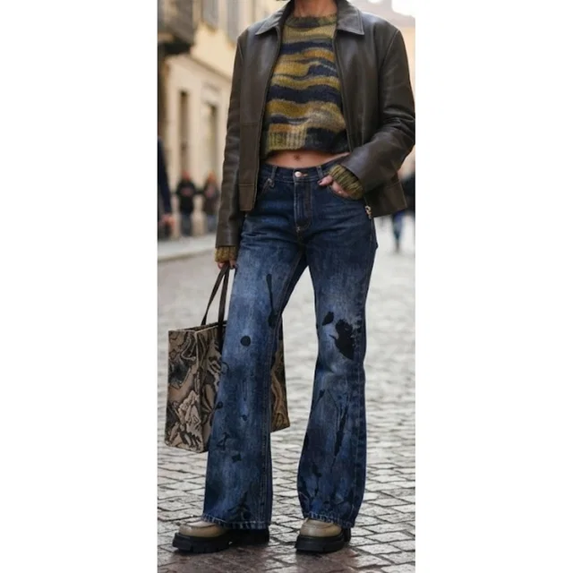 Marni Low Rise Flare Jeans Italy Designer Dark Wash Avant Garde Sz 38 Us 2 27x28 in blue Denim from Poshmark