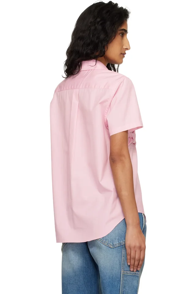 Comme des Garçons Girl Pink Cotton Broad Shirt, photo 3 of 4 from SSENSE