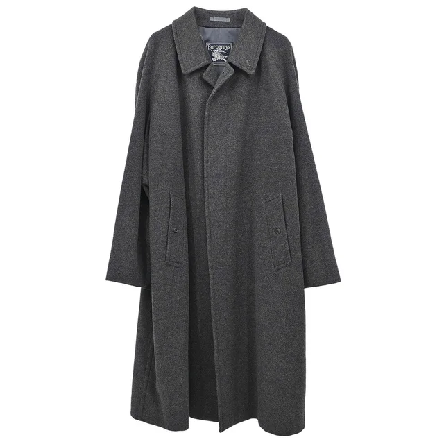 Burberry Burberrys Coat Gray in Grey Wool from AMORE Vintage Tokyo
