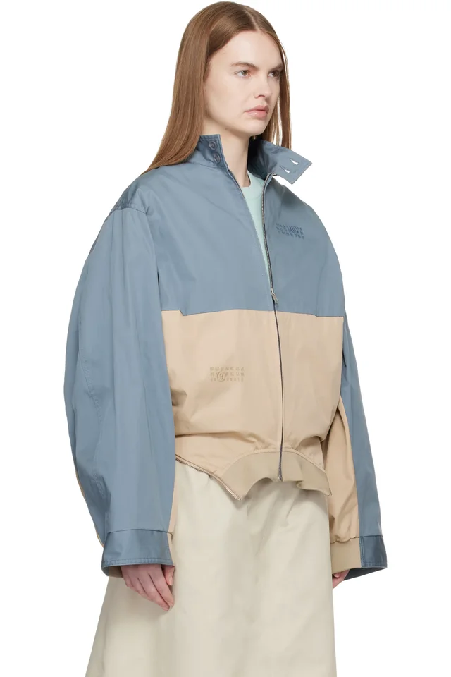 MM6 Maison Margiela Blue & Tan Sports Jacket, photo 2 of 4 from SSENSE
