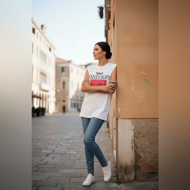 Dolce & Gabbana Oversized White And Pink Graphic Top Retails $595 in pink|white from Poshmark