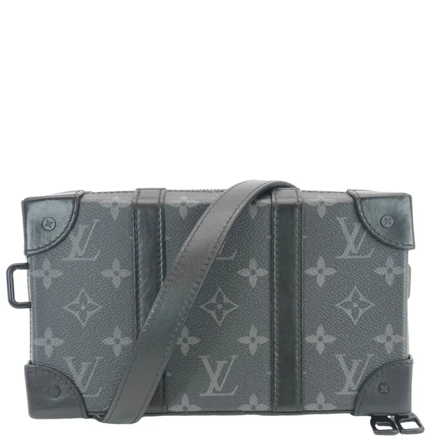 Louis Vuitton Soft Trunk Monogram Eclipse Wallet Shoulder Bag Black in Black Canvas from Dallas Designer Handbags