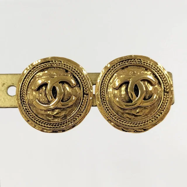 Chanel Earrings CC Logo Gold Plated in Gold from The Reluxe