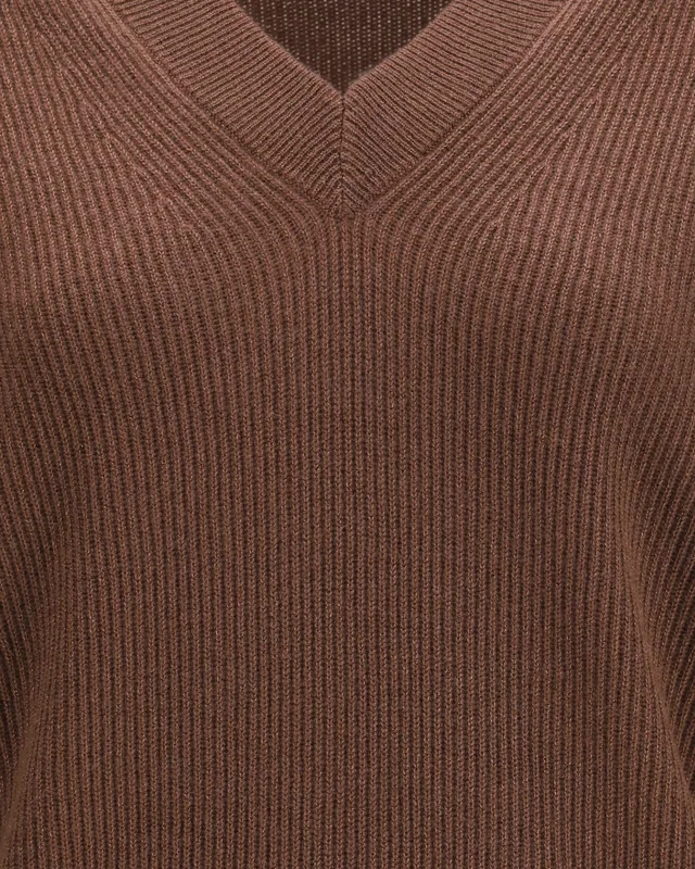 Brunello Cucinelli ribbed-knit V-neck sweater, photo 3 of 3 from SENSER