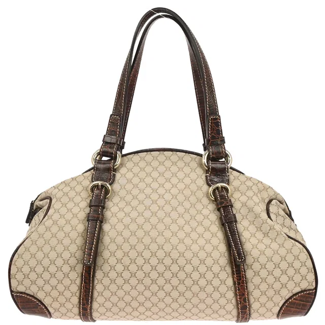 Celine Beige Canvas Macadam Handbag in Beige Canvas from AMORE Vintage Tokyo