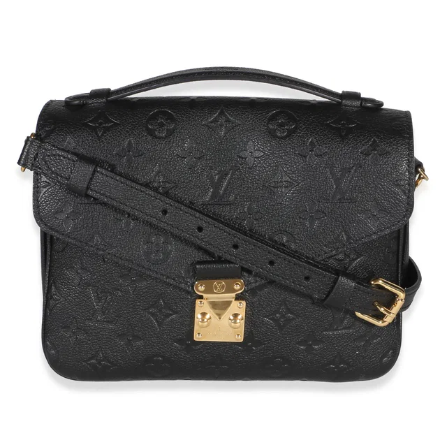 Louis Vuitton Black Monogram Empreinte Pochette Metis in Black Coated canvas from myGemma