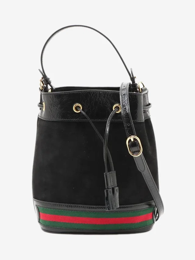 Gucci Black Ophidia suede 2way shoulder bag in Black Suede from Sign of the Times