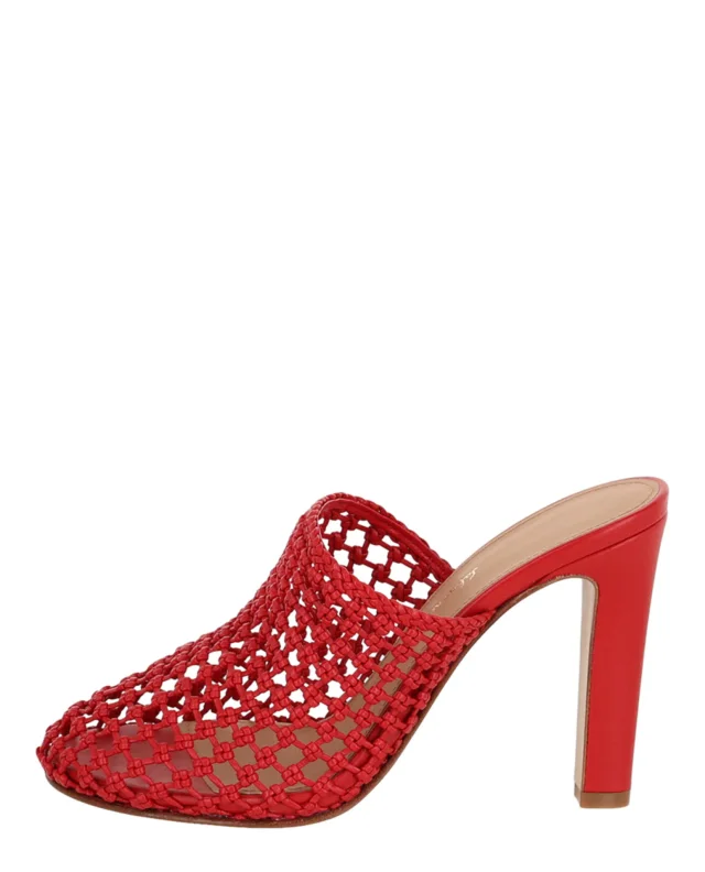 Salvatore Ferragamo Ellas X5 Caged Mules in red, photo 6 of 6 from ShopSimon