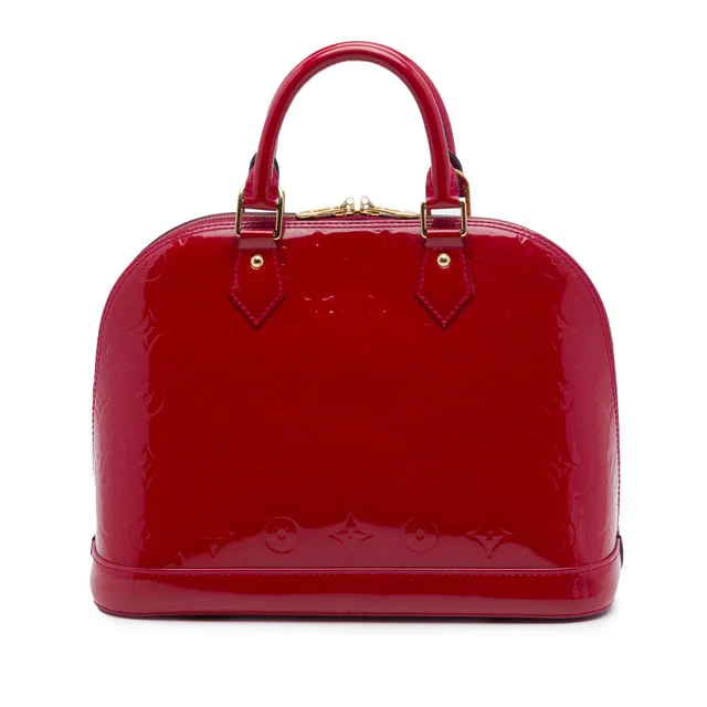 Pink Louis Vuitton Monogram Vernis Alma PM Handbag in Pink Leather from Designer Revival