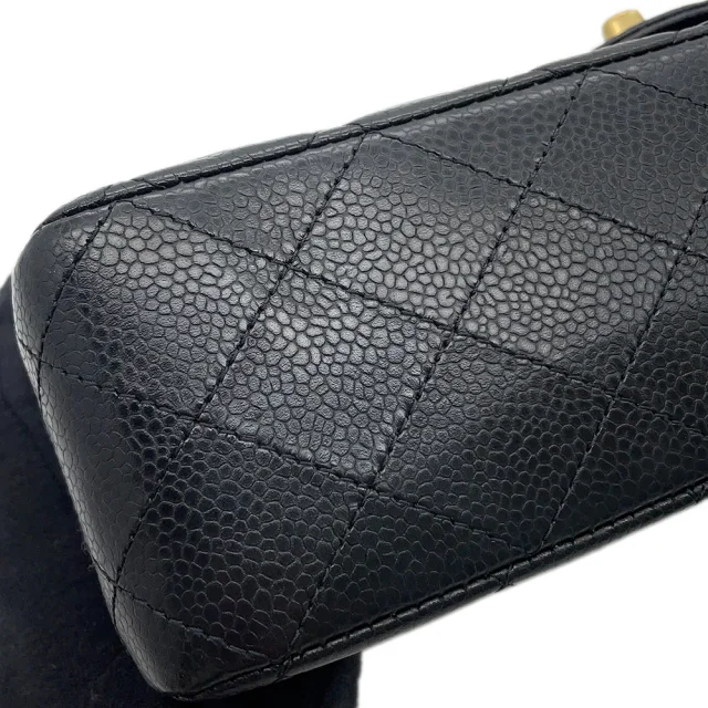 Chanel Matelasse W Flap ChainShoulder Bag BlackA01112 Caviar Leather Size 25 in Caviar leather from GALLERY RARE, photo 11 of 16