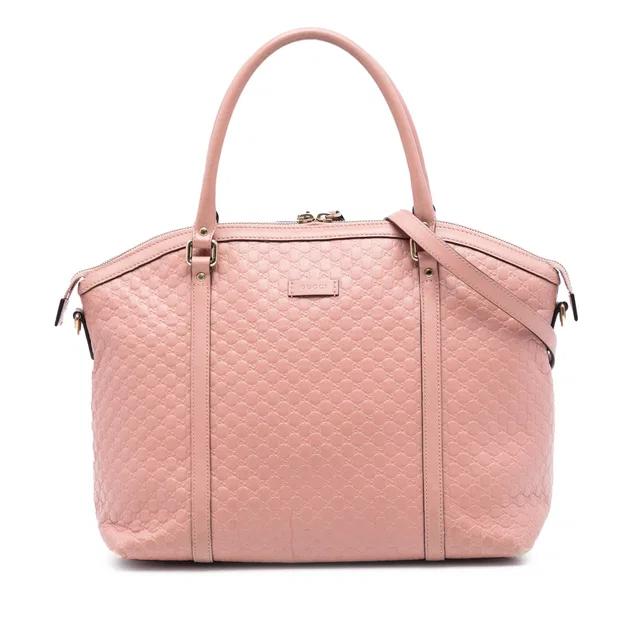 Pink Gucci Large Microguccissima Dome Satchel in Pink Leather from Designer Revival