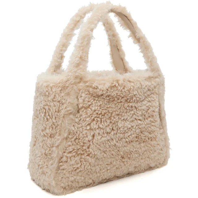 Stella McCartney Stella Logo Embroidered Shearling Tote Bag, photo 3 of 5 from SENSER