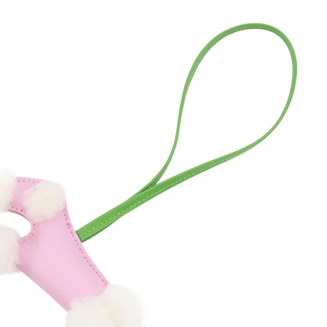 Hermès Buddy Bag Charm Mauve Sylvestre/Vert Yucca/Ecru Lambskin Mouton in Green Lambskin from GALLERY RARE, photo 6 of 6