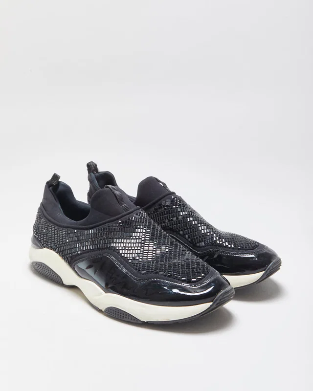 Ferragamo Giolly Patent Leather Crystal Neoprene Slip-On Trainers - UK9 in Patent leather from Rokit Vintage