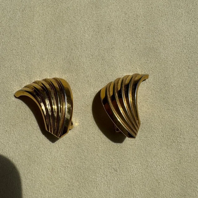Dior Women's Earrings - Gold in gold from Depop, photo 1 of 1