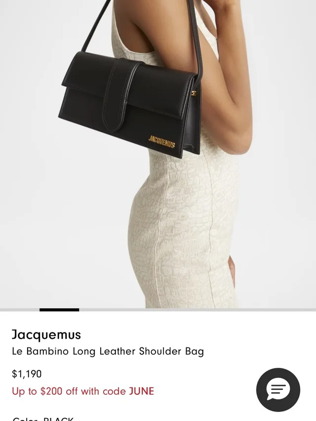 Jacquemus Long Leather Shoulder Bag in black Leather from Poshmark, photo 1 of 1