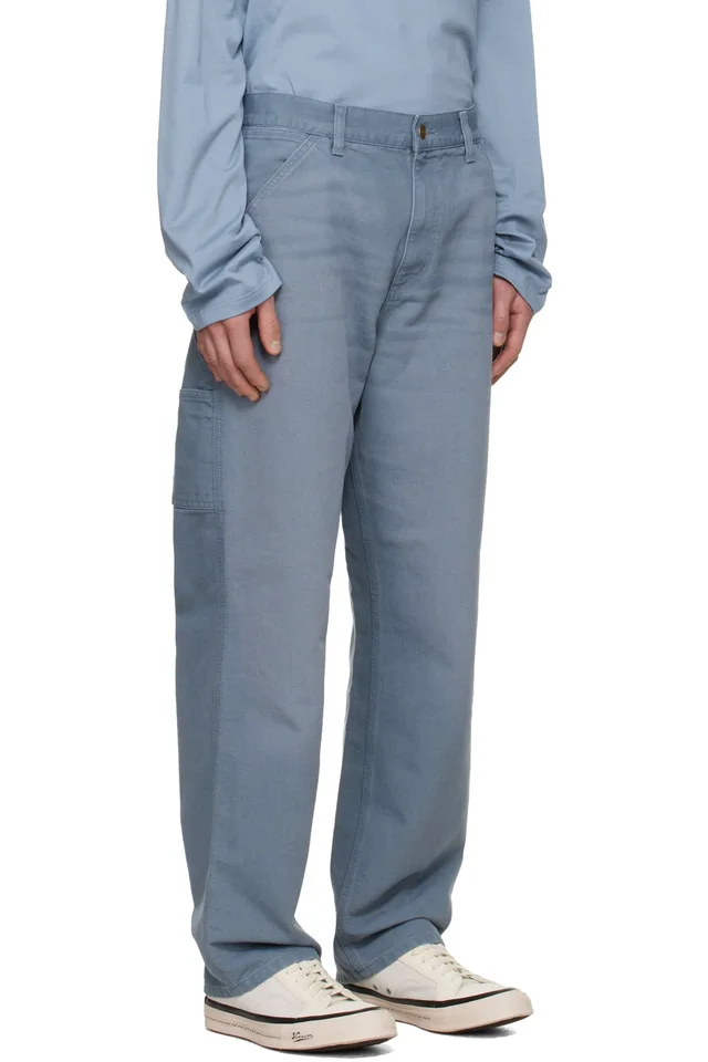 Carhartt Work In Progress Blue Single Knee Trousers, photo 2 of 2 from SSENSE