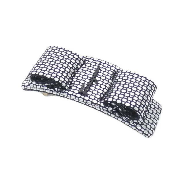 Ferragamo 34 0125 Barrette in NERO ARGEN / GOLD hardware calf from KOMEHYO