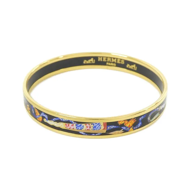 Hermès エルメス バングル in BLACK(ブラック) / PALLADIUM(GOLD)/パラジウム(ゴールド)金具 内周x幅: 21cmx1cm from KOMEHYO