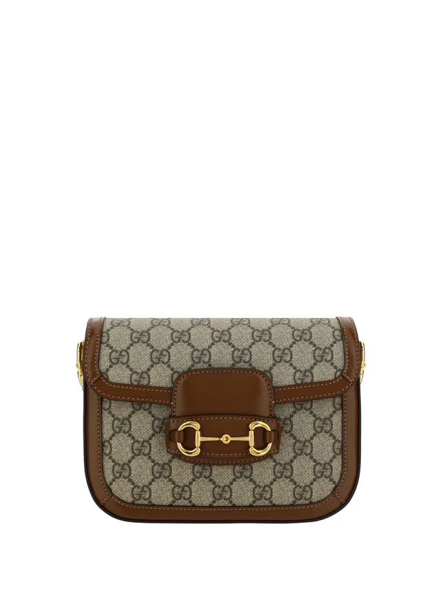 Gucci 1955 Horsebit Shoulder Bag — Beige in Beige Coated canvas from HEWI