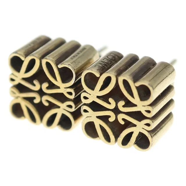 Loewe Anagram Stud Earrings Gold in Gold from The Reluxe