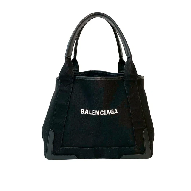 Balenciaga Navy Cabas Leather Tote Bag in Navy Leather from LuxUness