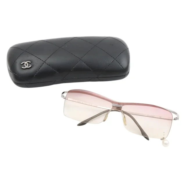 Chanel Logo plate drop charm rimless sunglasses pink from VINTAGE QOO TOKYO, photo 10 of 10