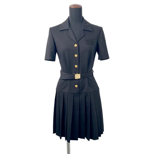 Miu Miu one piece Size 36 BlackMF5621 Wool Polyurethane in Wool from GALLERY RARE