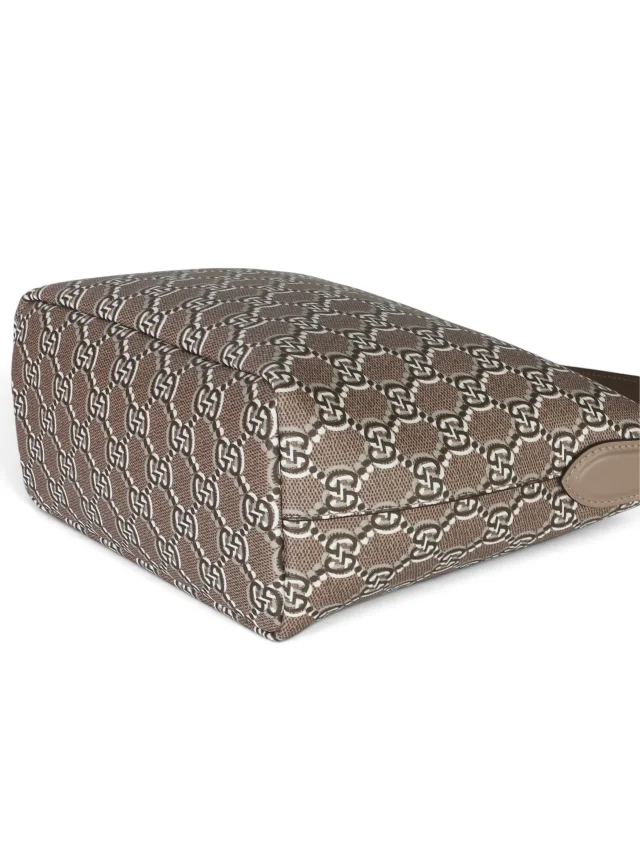 Gucci Taupe GG Shadow Monogram Canvas Super Mini Ophidia Hobo in Taupe Coated canvas from Season 2 Consign, photo 7 of 8