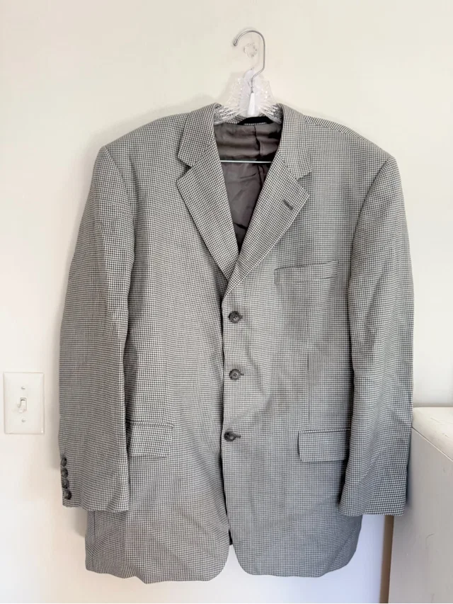 Burberry London Silk Wool Houndstooth Blazer 44r Quiet Luxury Old Money Vtg in gray Silk from Poshmark