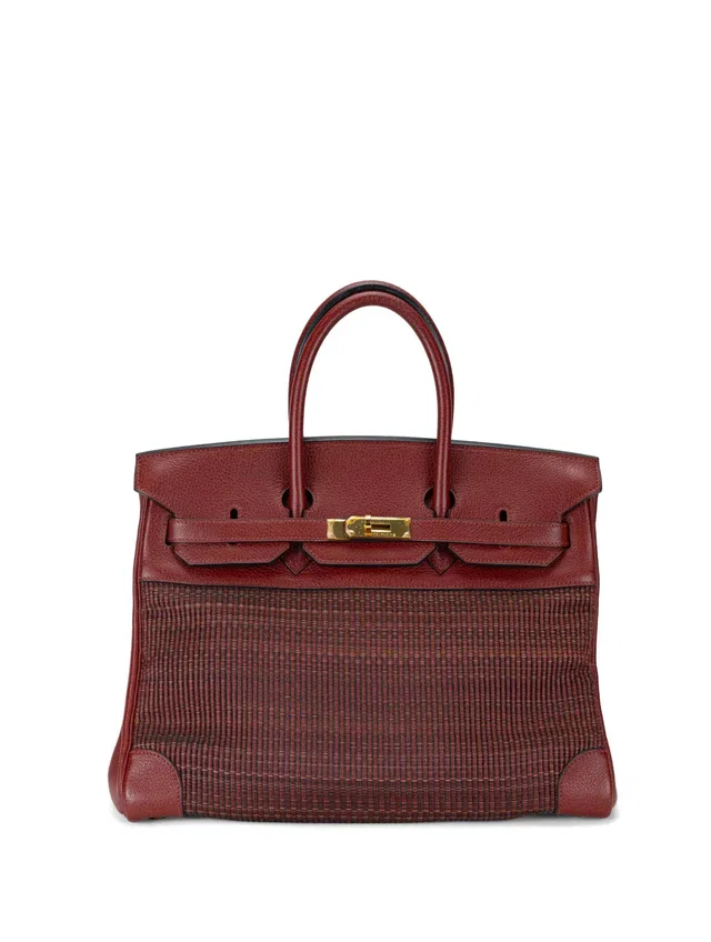 LONDON LOCATED* VINTAGE HERMÈS BIRKIN 35CM ROUGE H Crinoline & Clemence Leather in Burgundy Clemence leather from Luxury Promise