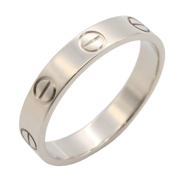 Cartier Mini Love Au750 White Gold Ring Size 11 in White from LuxUness
