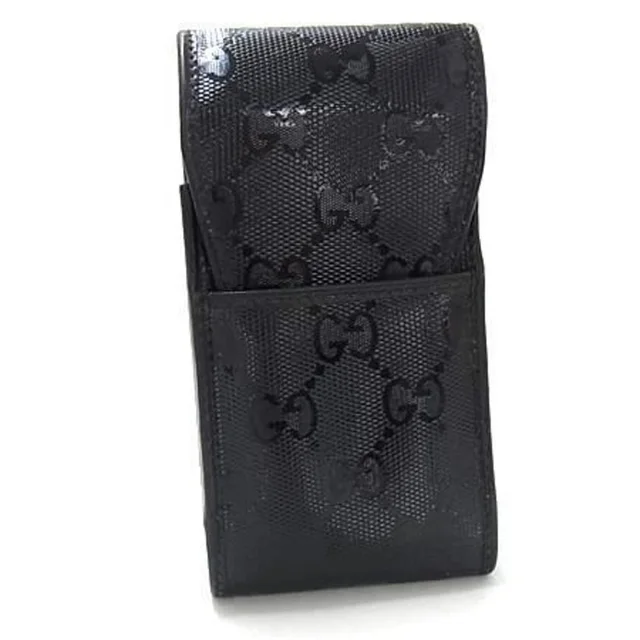 Gucci GG Imprime Cigarette Case 181716 Black Leather for Men and Women in Black Leather, PVC from Elady